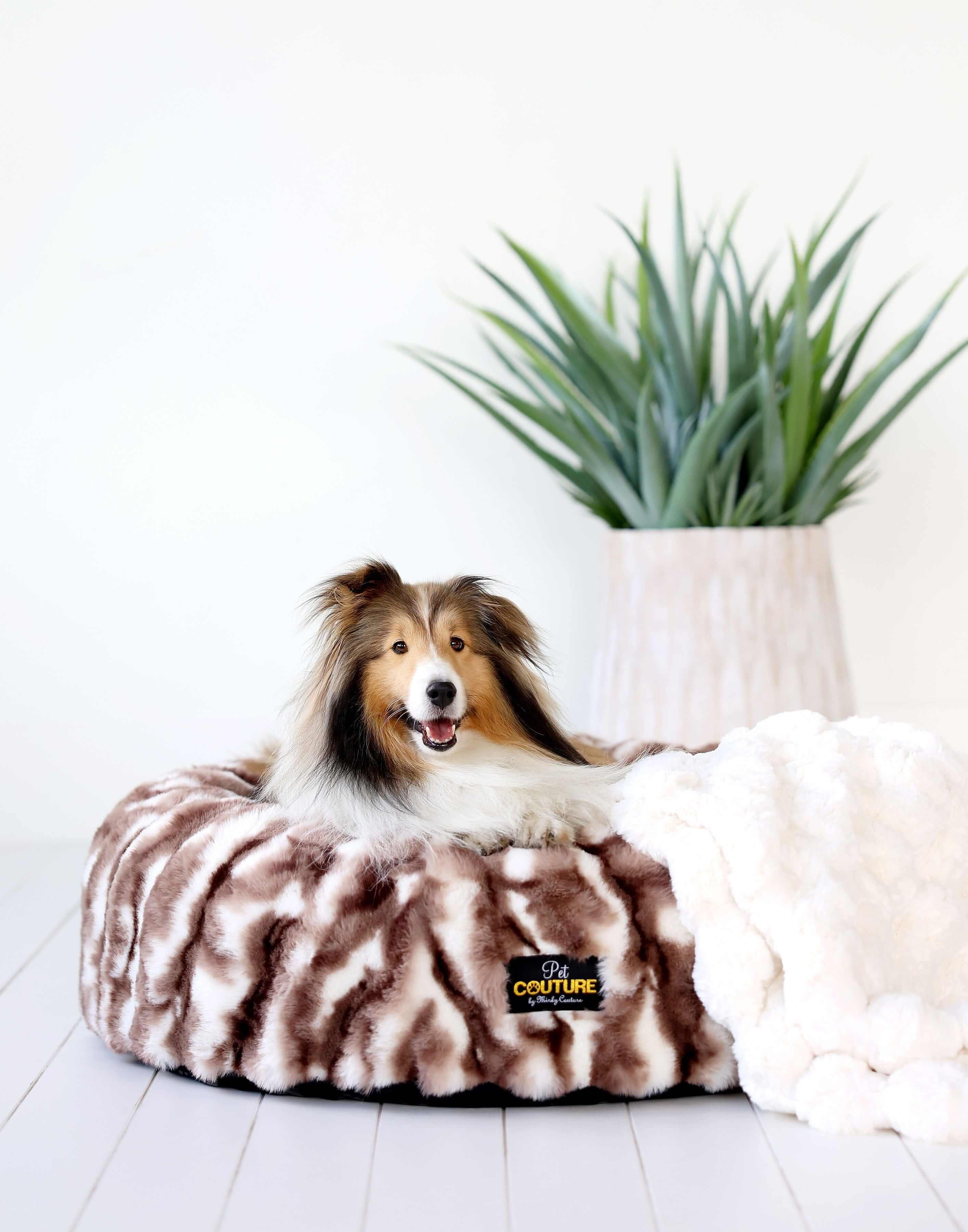 Cloudy Day Brown Pet Bed COVER ONLY - Image 3