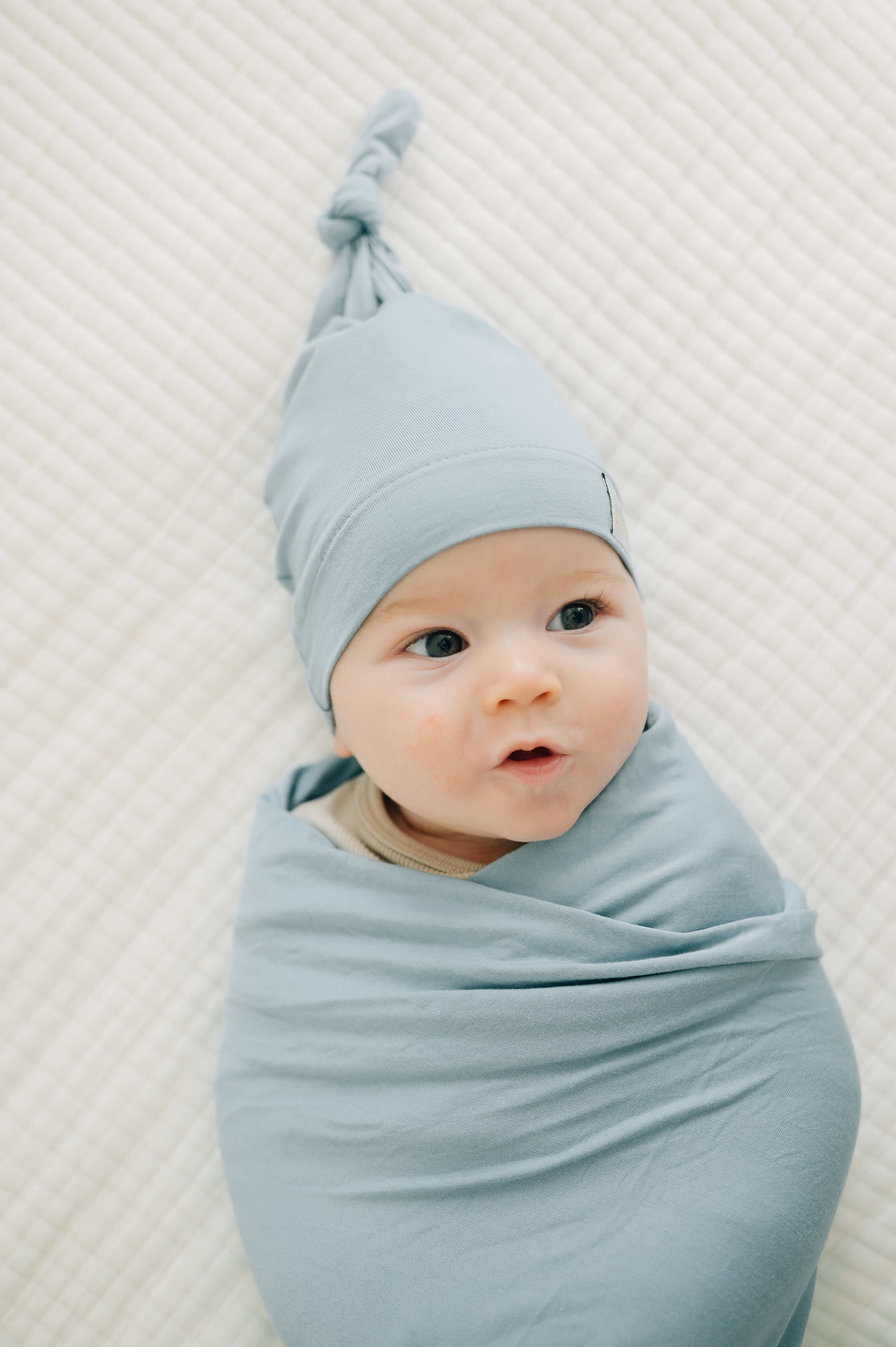 Swaddle and Hat - Denim - Image 2